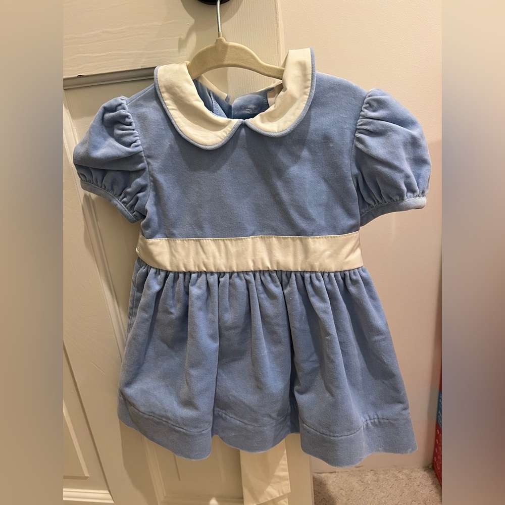 The Beaufort Bonnet Company Blue and White Kids Formal Dress - Cindy Lou Sash